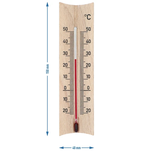 Fa szobahőmérő (-20-tól +50 °C-ig), világosbarna, 15 cm - 5