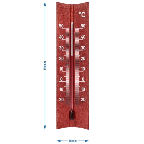 Fa szobai hőmérő (-20-tól +50 °C-ig), mahagóni szín, 15 cm - 5
