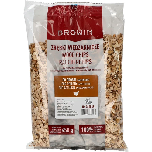 Faforgács füstöléshez/grillezéshez, 50% alma + 50% bükk, 450 g, 8-as osztály