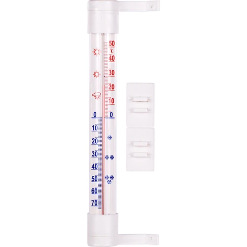 Fehér kültéri hőmérő (-60 °C-tól +50 °C-ig) 23 cm