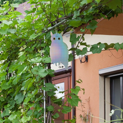 Fényvisszaverő akasztható madárriasztó - bagoly csengőkkel - 10