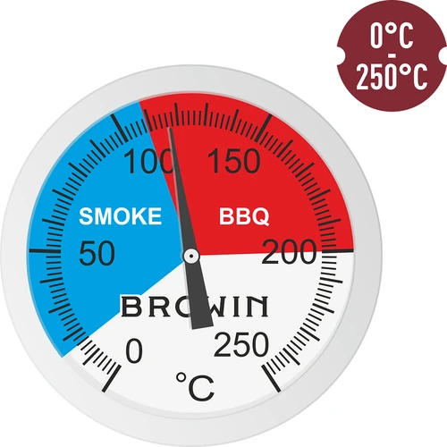 Füstölő- és BBQ-hőmérő (0 °C-tól +250 °C-ig) 5,2 cm - 4