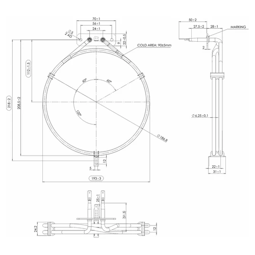 Füstölő fűtőelem - 1,5 kW - 4