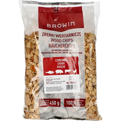 Füstölő/grillező faforgács, cseresznye, 450 g, 10-es frakció