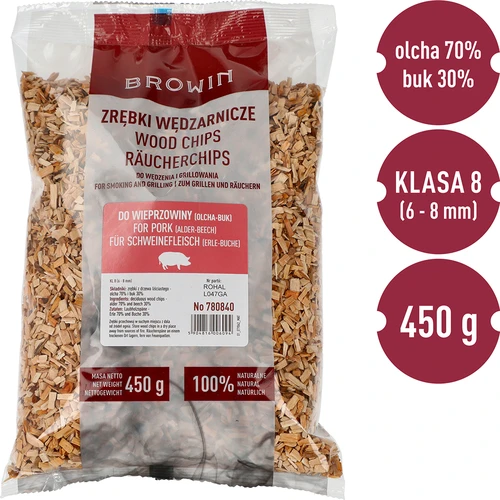 Füstölő-/grillforgács, 70% éger + 30% bükk, 450 g, 8-as osztály - 3