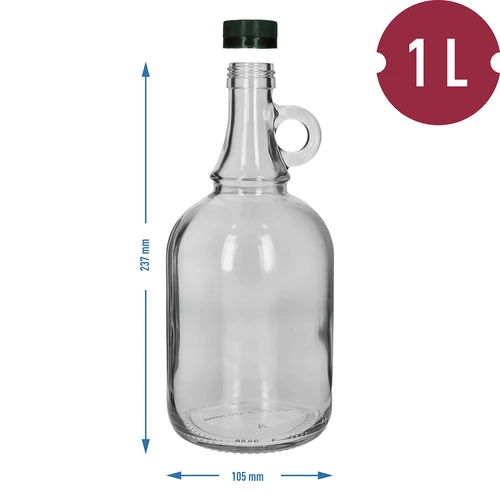 Gallone 1L palack, fonott borítás nélkül, csavaros kupakkal - 4