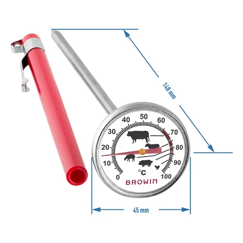 Grafikás konyhai hőmérő (0°C-tól +100°C-ig) 12,5 cm - 2