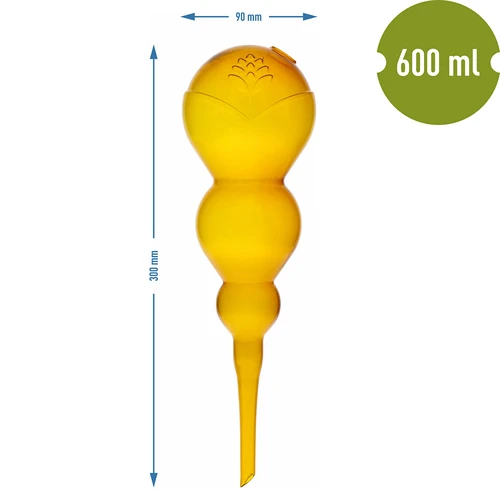 Háromszoros (háromkamrás) öntözőgömb, átlátszó sárga, 600 ml - 5