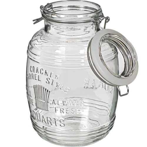 Hordó alakú "OLD" 3 l befőttesüveg, csatos zárral - 4