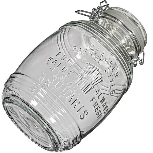 Hordó alakú "OLD" 3 l befőttesüveg, csatos zárral - 5
