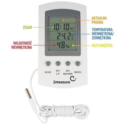 Időjárás-állomás – elektronikus, szondás, fehér - 5