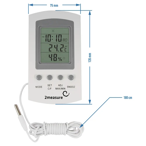 Időjárás-állomás – elektronikus, szondás, fehér - 7