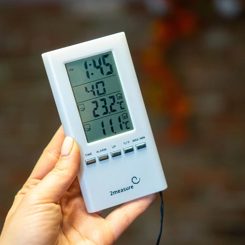 Időjárás-állomás – elektronikus, szondával, fehér - 9