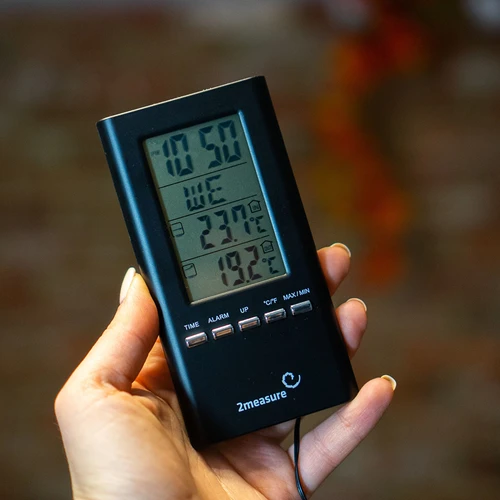 Időjárás-állomás – elektronikus, szondával, fekete - 8