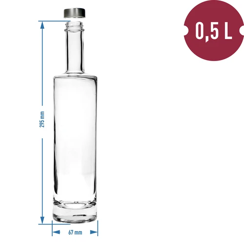 Időtlen 500 ml-es palack csavaros kupakkal, 1 db - 4