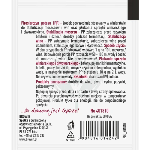 Kálium-metabiszulfit 10 g - 2