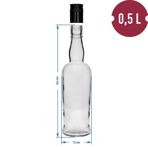 Kapitańska 500 ml-es palack csavaros kupakkal - 6 db - 5