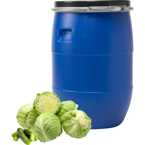 Káposztás hordó 60 l, leszorítógyűrűvel, kék, Sterk - 2