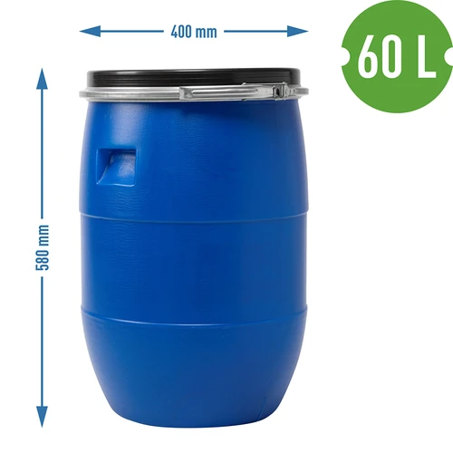 Káposztás hordó 60 l, leszorítógyűrűvel, kék, Sterk - 9
