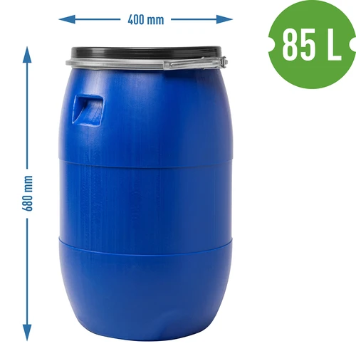 Káposztás hordó 85 L, szorítógyűrűvel, kék, Sterk - 9