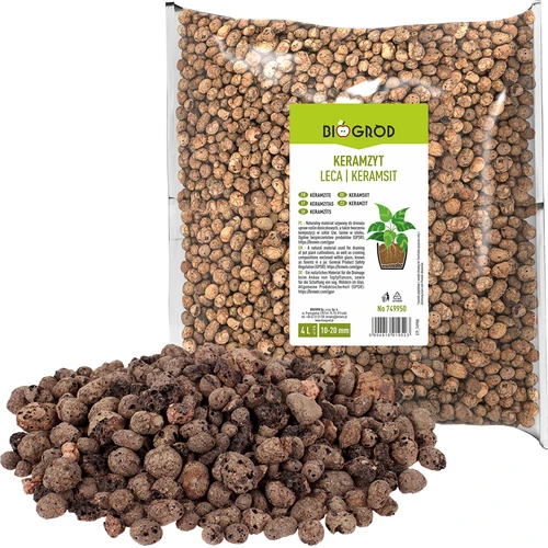 Keramizit cserepes növényekhez, kertészethez és üvegbe zárt minierdőkhöz, 10–20 mm, 4 l - 3