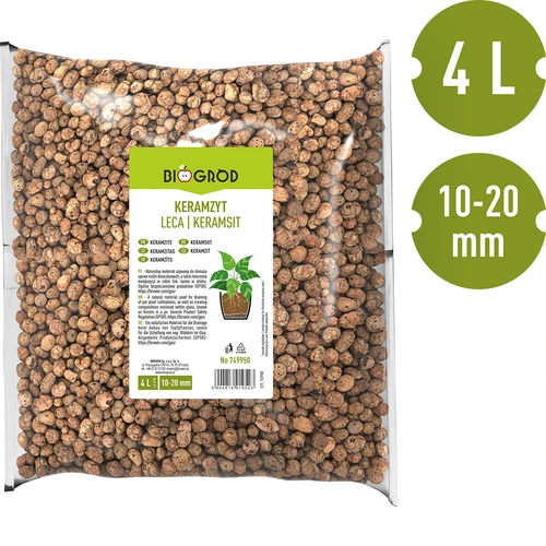 Keramizit cserepes növényekhez, kertészethez és üvegbe zárt minierdőkhöz, 10–20 mm, 4 l - 5