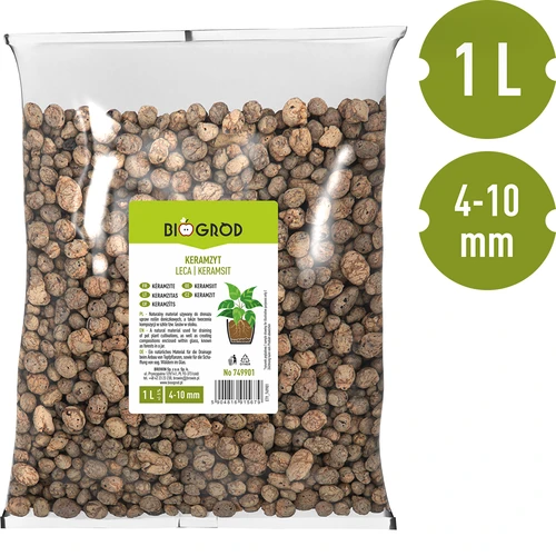 Keramzit cserepes növényekhez, kertészethez és üvegbe zárt erdőkhöz, 4–10 mm, 1 l - 3