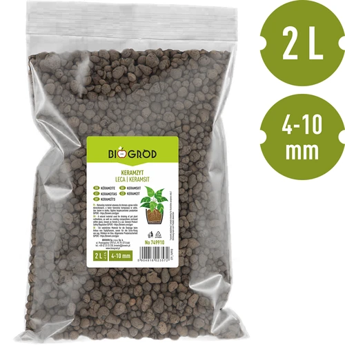 Keramzit cserepes növényekhez, kertészeti felhasználásra és palackkertekhez, 4–10 mm, 2 L - 3