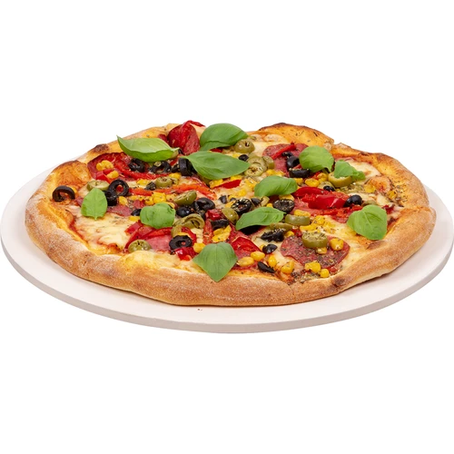 Kerek pizzasütőkő, kordieritból készült, 33 cm átmérőjű