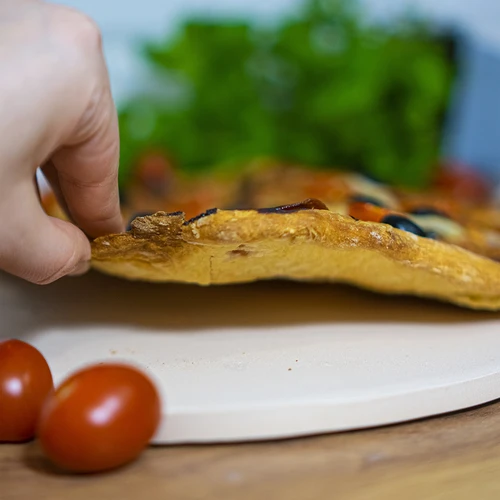 Kerek pizzasütőkő, kordieritból készült, 33 cm átmérőjű - 13