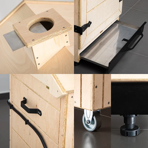 Keret nélküli dragON PLYWOOD NATURE füstölő Wi-Fi-s vezérlővel, 200 L - 6