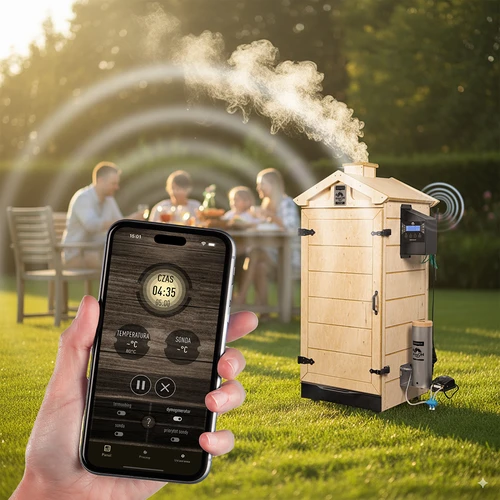 Keret nélküli dragON PLYWOOD NATURE füstölő Wi-Fi-s vezérlővel, 200 L - 9