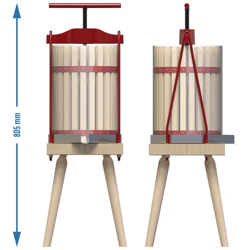 Keretes gyümölcsprés – fa kosárral, 10L - 6