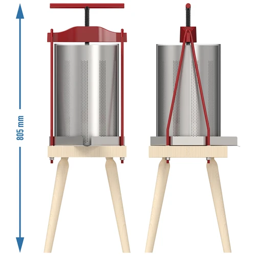Keretes gyümölcsprés – fémkosárral, 10 l-es - 6