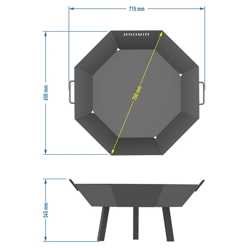 Kerti tűzrakó ø 70 cm – loft stílusú - 8