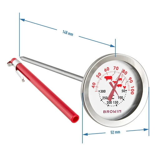 Kétskálás hőmérő (30°C-tól 100°C-ig) / (50°C-tól 300°C-ig) 13,0cm - 3