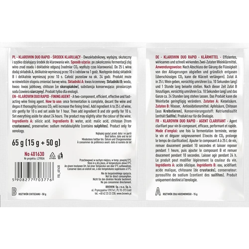 Klarowin Duo Rapid - kitozán + kieselsol, 65 g - 2