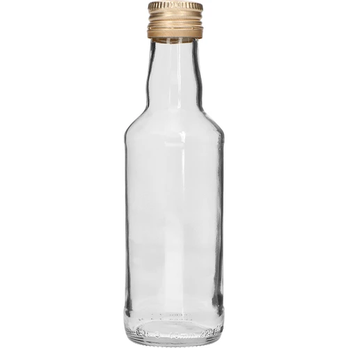 Monopolowa típusú palack 200 ml, arany színű csavarzárral (28 mm), 1 db