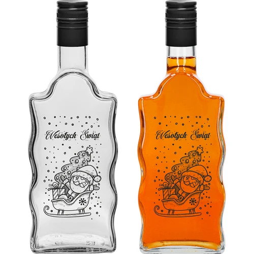 Klasztorna palack 500 ml, csavaros kupakkal, „Mikulás” nyomattal, 1 db - 2
