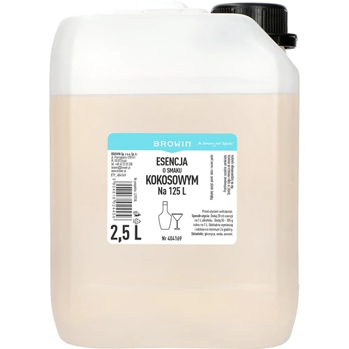 Kókusz ízű esszencia, 2,5L, 125L kész italhoz