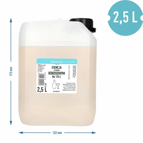 Kókusz ízű esszencia, 2,5L, 125L kész italhoz - 3