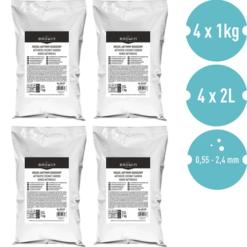 Kókuszhéjból készült aktív szén 1 kg x 4 - szett - 2