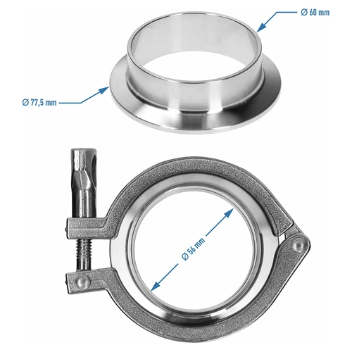 Komplett Tri-Clamp csatlakozó 77,5 x 60 mm - 5