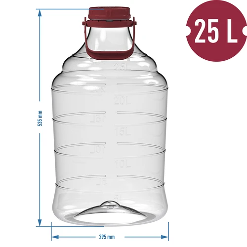 Könnyű, törhetetlen borballon fogantyúval, 25 L - 6