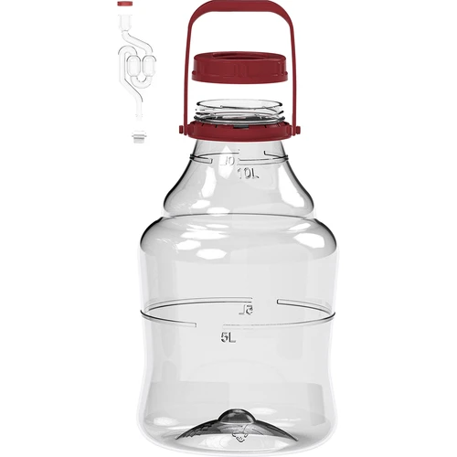 Könnyű, törhetetlen boros ballon, fogantyúval, 10 L - 2