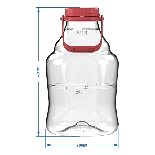 Könnyű, törhetetlen boros ballon, fogantyúval, 10 L - 6