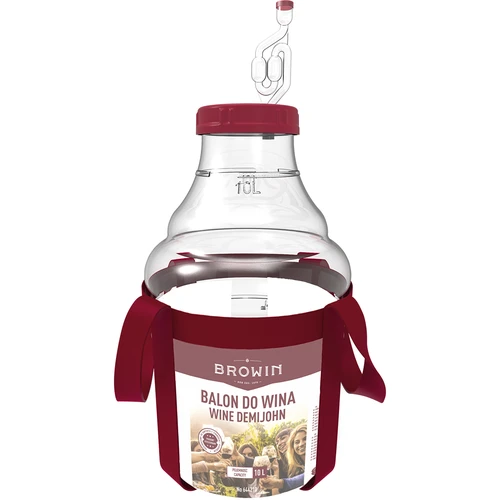 Könnyű, törhetetlen boros ballon hevederekkel, 10 L - 3