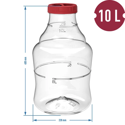 Könnyű, törhetetlen boros ballon hevederekkel, 10 L - 6