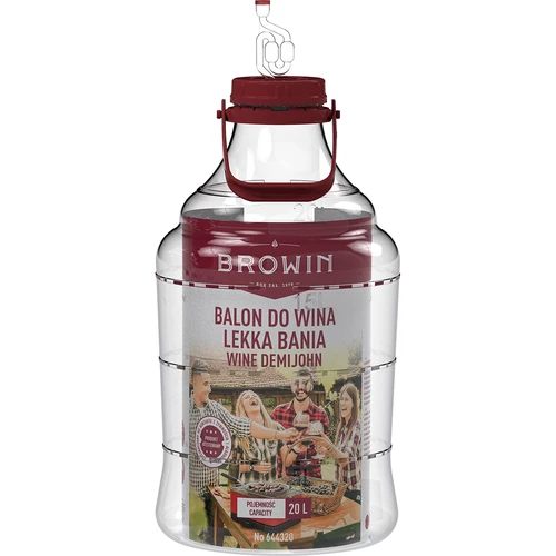 Könnyű, törhetetlen boros demizson fogantyúval, 20 L - 3