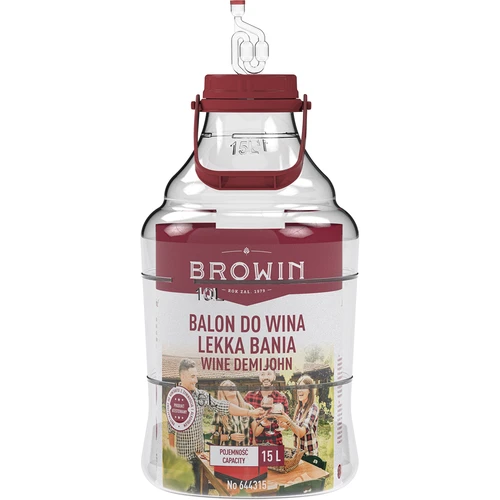 Könnyű, törhetetlen, fogantyús boros ballon, 15 L - 3